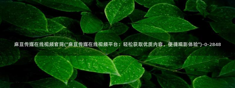 麻豆视频完整版：麻豆传媒在线视频官网(\